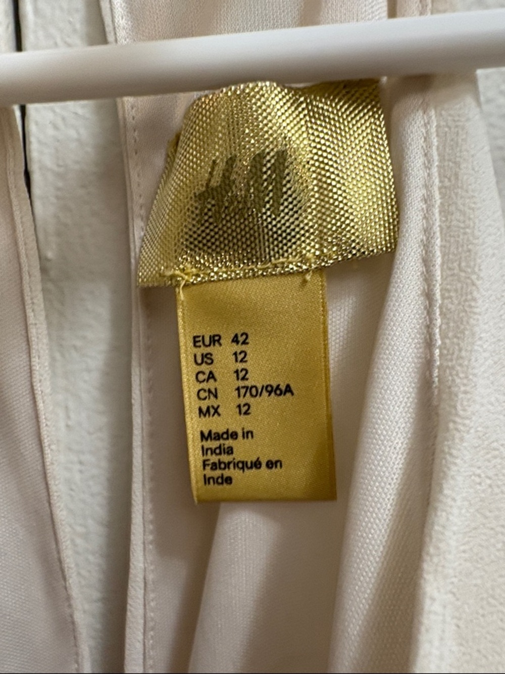 H&M Cream Strapless Dress with Gold Braid Trim Size 12 - Picture 5 of 8